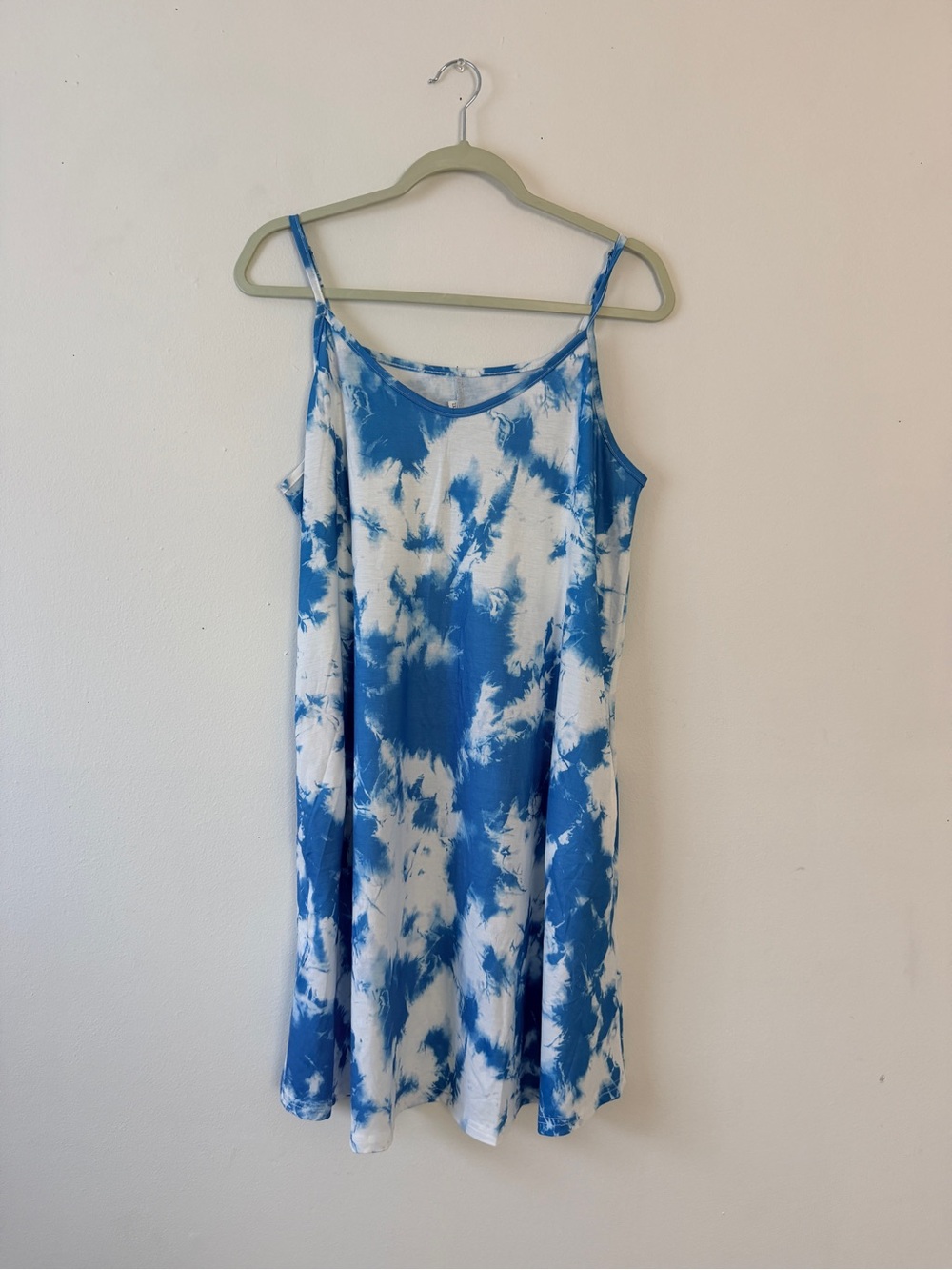 Blue Tie-Dye Slip Swim Cover-Up Dress NWOT